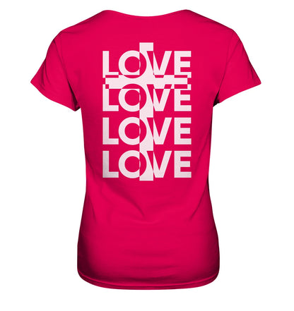 Joh 15,13 - LOVE - Kreuz - Rückenprint - Ladies Premium Shirt