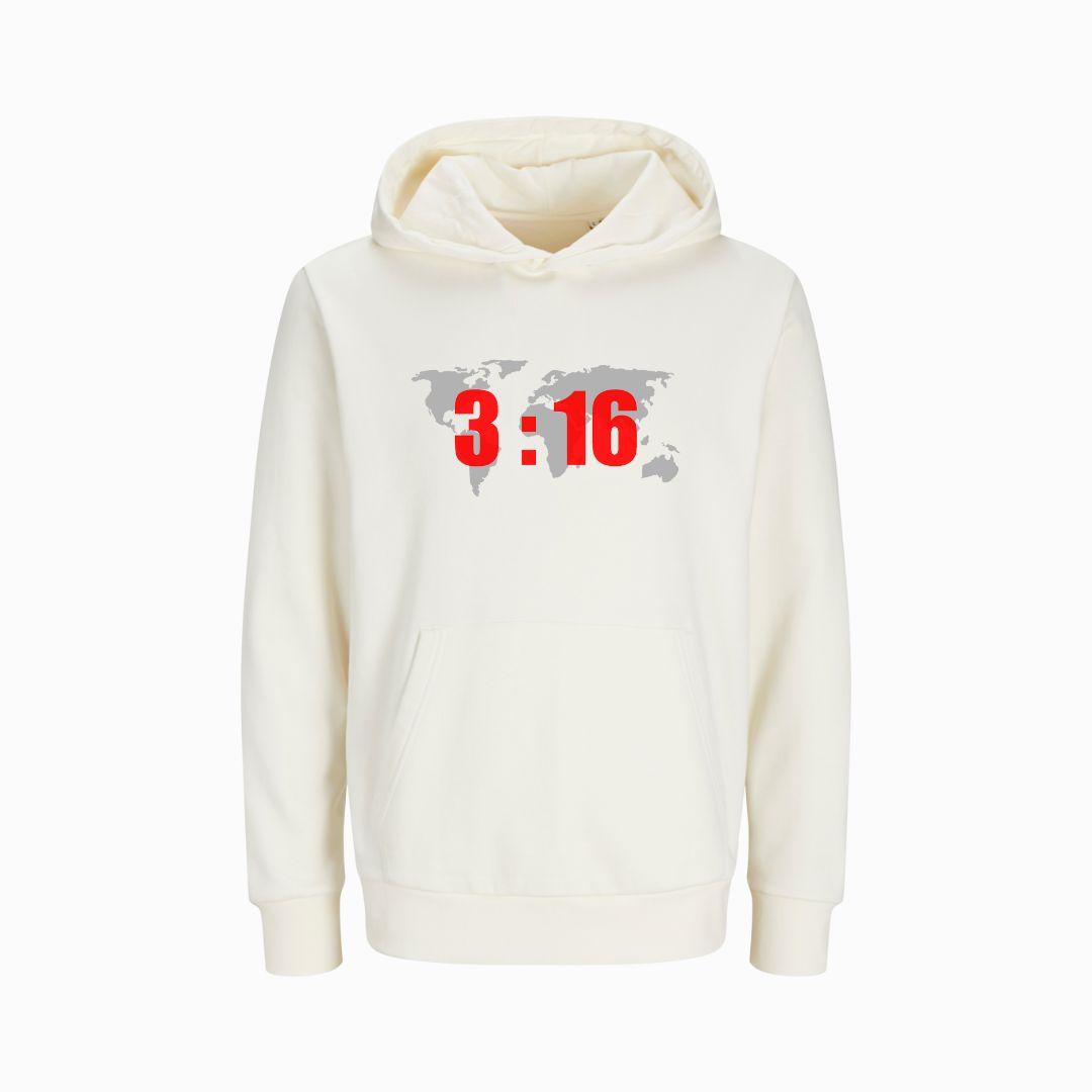 Joh 3,16 - World - FP - Bio-Superflausch-Hoodie