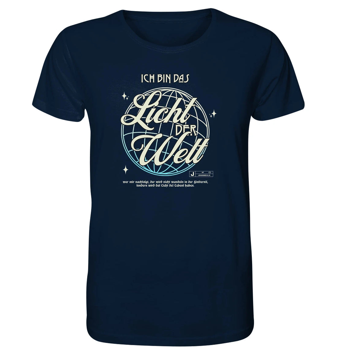 Joh 8,12 - Licht der Welt - Organic Shirt