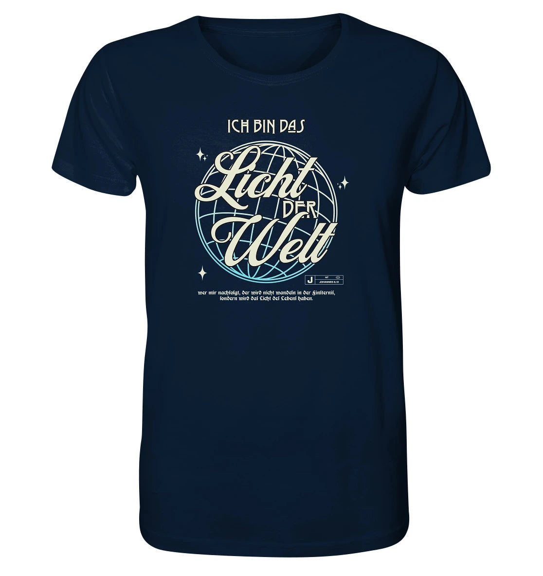 Joh 8,12 - Licht der Welt - Organic Shirt