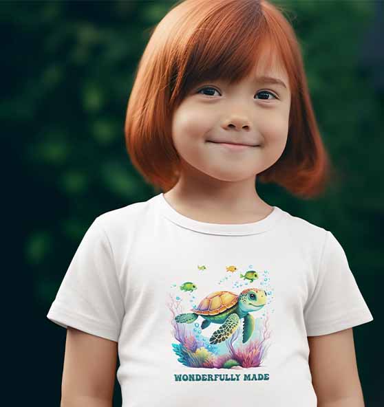 Ps 139,14 - Wonderfully made (turtle) - Kids - Organic T-Shirt