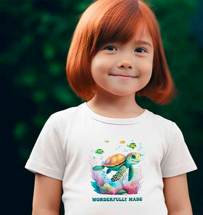 Ps 139,14 - Wonderfully made (turtle) - Kids - Organic T-Shirt