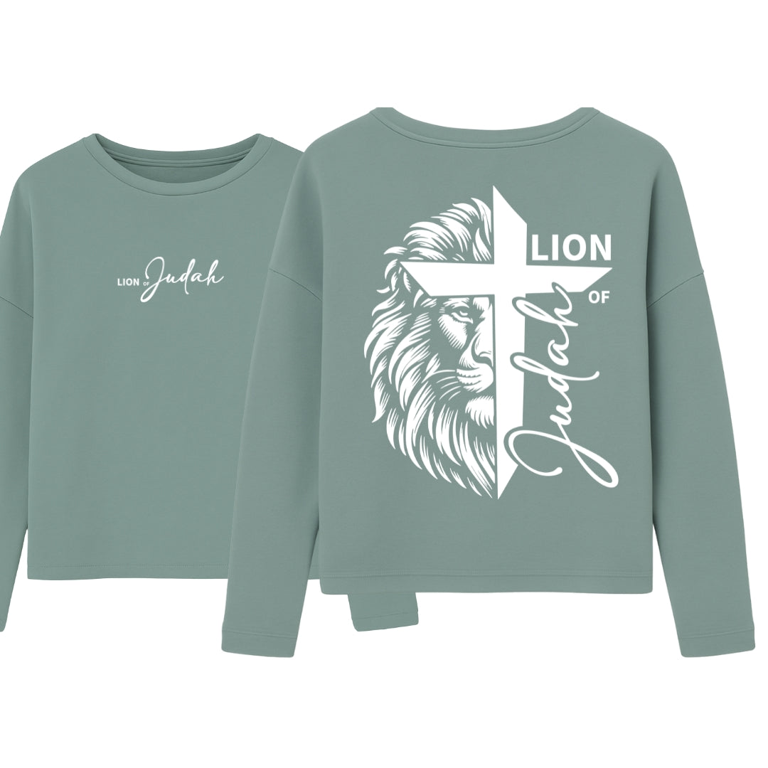 Offb 5,5 - Lion of Judah - Cross - FBP - Ladies Oversize Sweatshirt