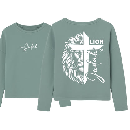 Offb 5,5 - Lion of Judah - Cross - FBP - Ladies Oversize Sweatshirt