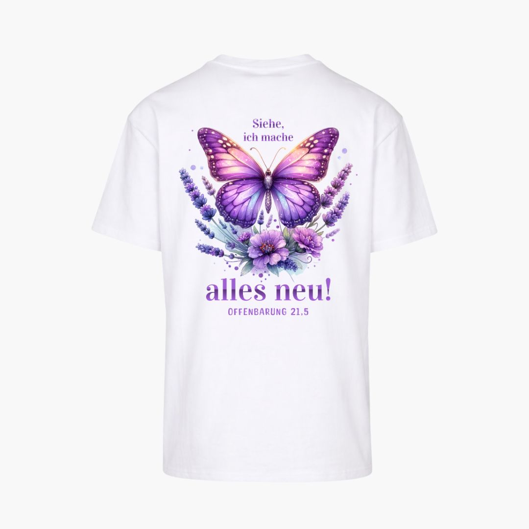 Offb 21,5 - alles neu - Schmetterling - Oversize-Shirt - Rückenprint
