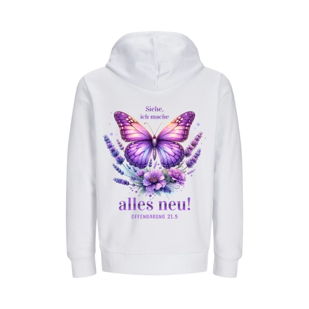 Offb 21,5 - alles neu - Schmetterling - BP - Bio-Superflausch-Hoodie