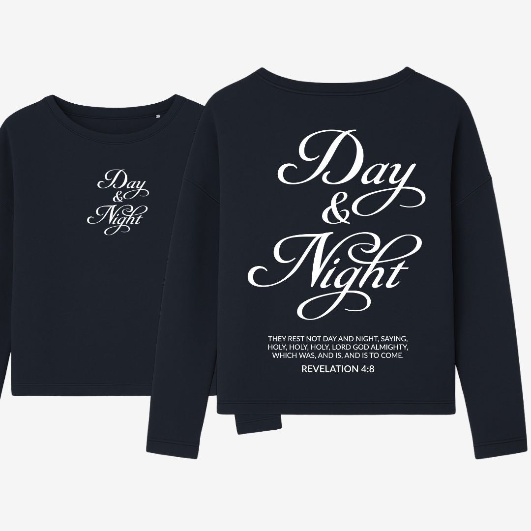 Offenbarung 4,8 - Day &amp; Night | Ladies Oversize Sweatshirt