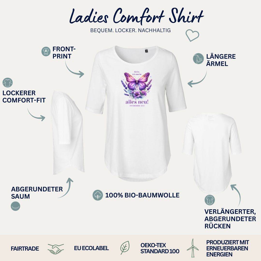 Offenbarung 21,5 - Alles Neu - Schmetterling | Ladies Comfort Shirt
