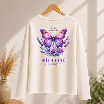 Offenbarung 21,5 - Alles Neu - Schmetterling | Ladies Oversize Sweatshirt