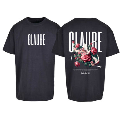Hebr 11,1 - GLAUBE - Oversize-Shirt - doppelseitiger Druck