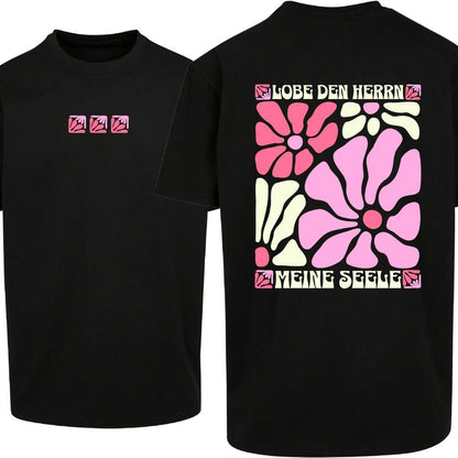 Ps 103,1 - Version 2 - Oversize-Shirt - Retro Flowers - doppelseitiger Druck