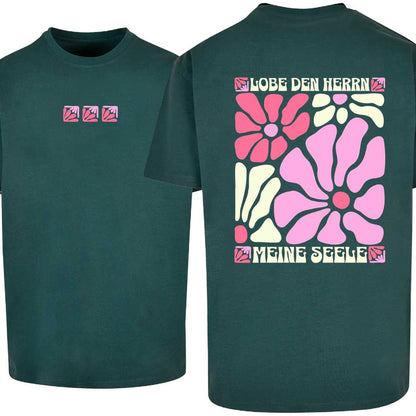 Ps 103,1 - Version 2 - Oversize-Shirt - Retro Flowers - doppelseitiger Druck