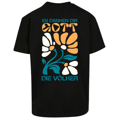 Ps 67,4 - Oversize-Shirt - Retro Flowers - Backprint
