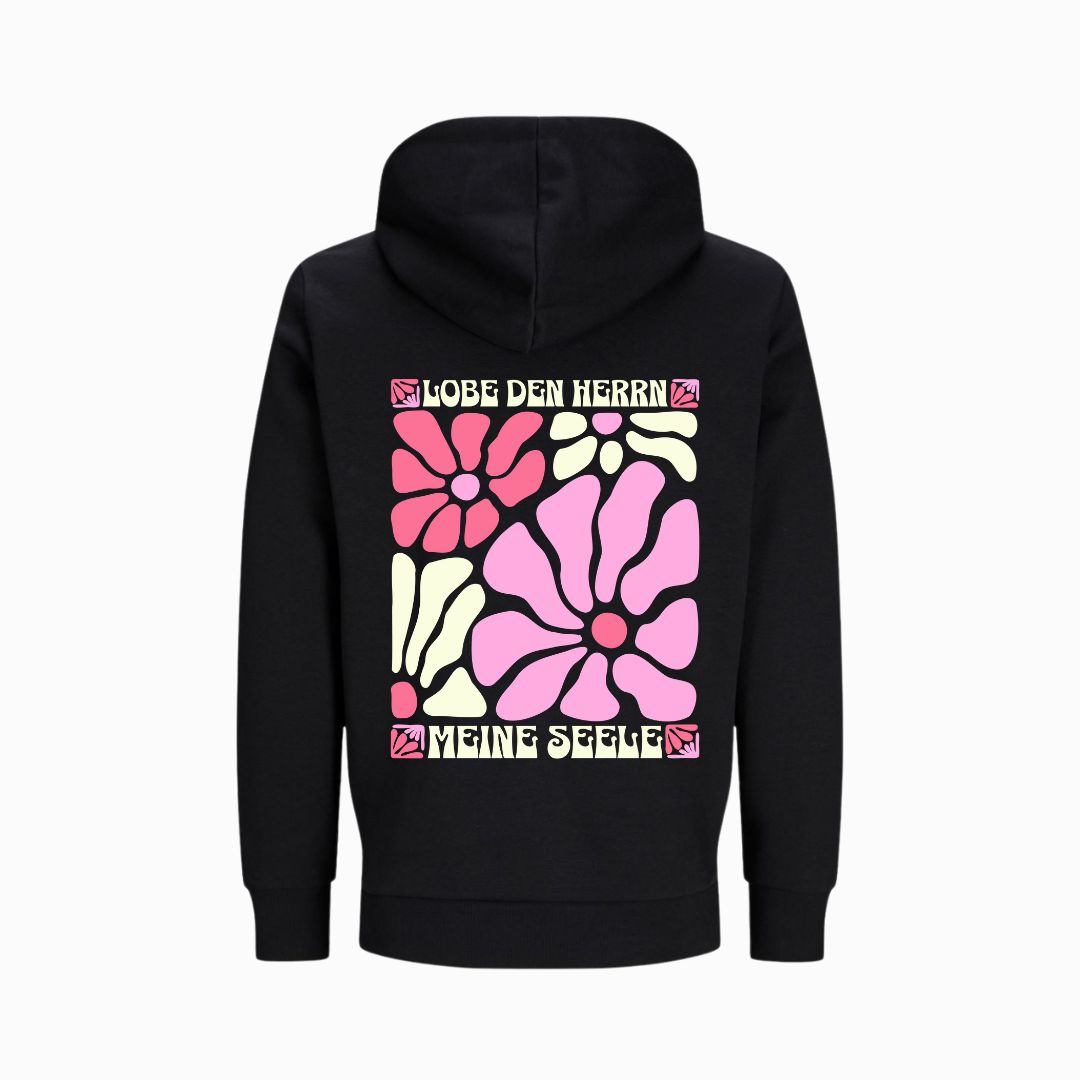 Ps 103,1 - Version 2 - Retro Flowers - BP - Bio-Superflausch-Hoodie