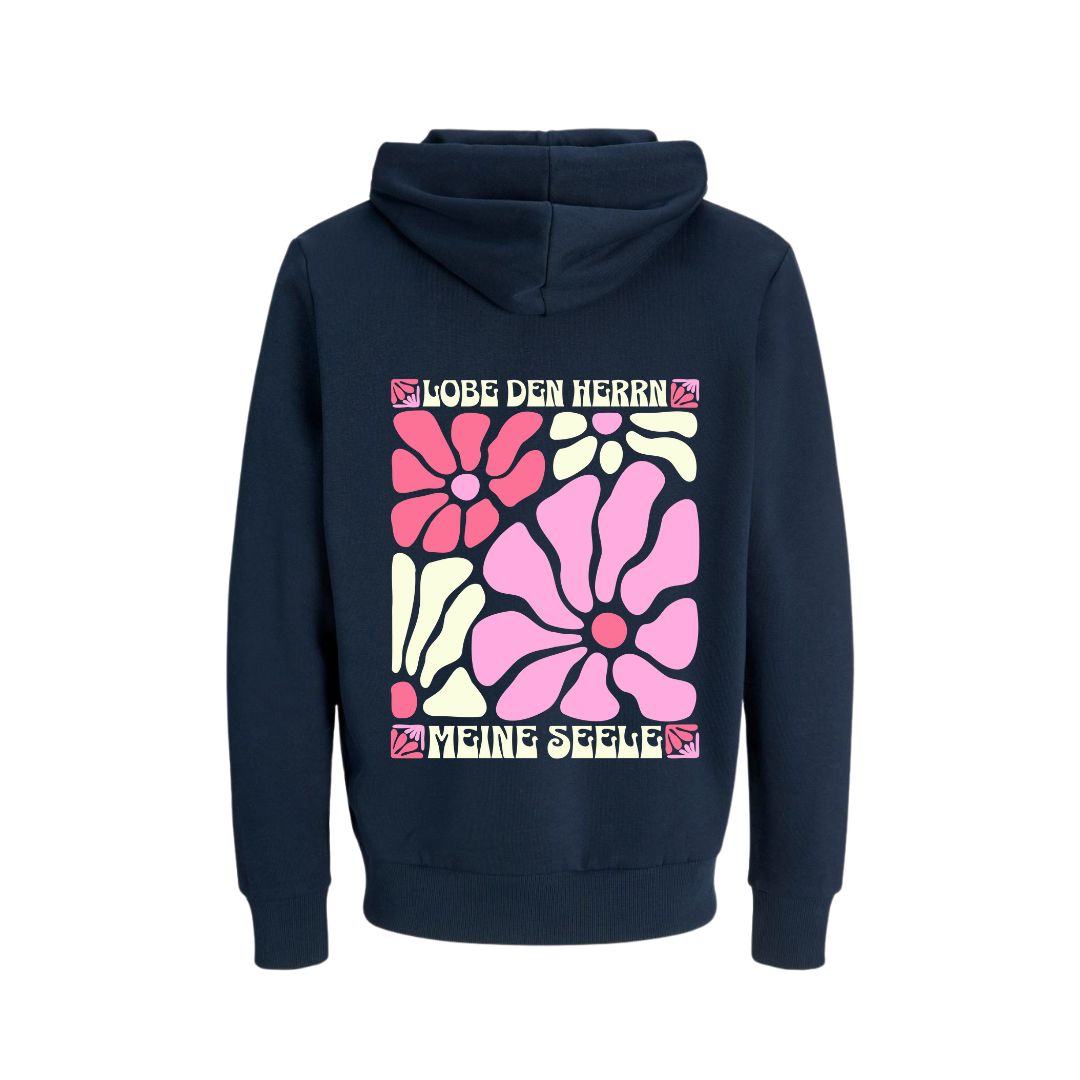 Ps 103,1 - Version 2 - Retro Flowers - BP - Bio-Superflausch-Hoodie