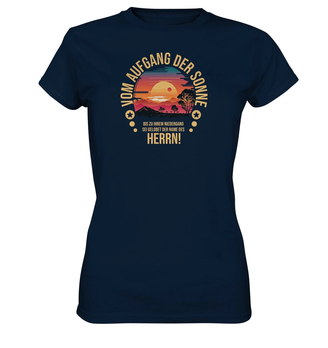 Ps 113,3 - Vom Aufgang der Sonne - Brustprint - Ladies Premium Shirt