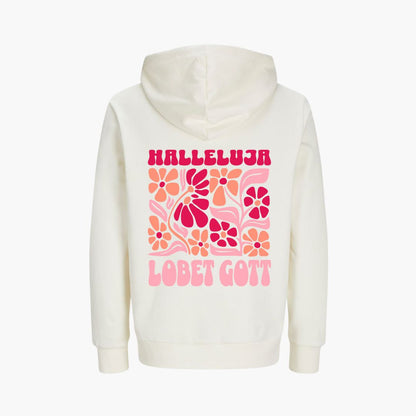 Ps 150,1 - V3 - Retro Flowers - BP - Bio-Superflausch-Hoodie