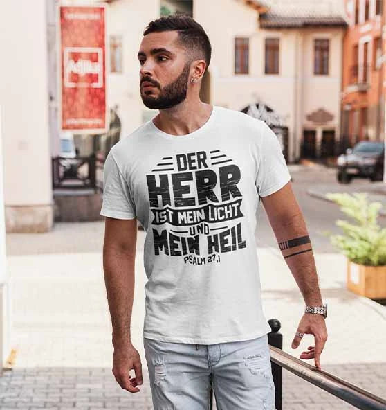 Ps 27,1 - Der HERR ist mein Licht &amp; mein Heil - V1 - FP - Organic Shirt