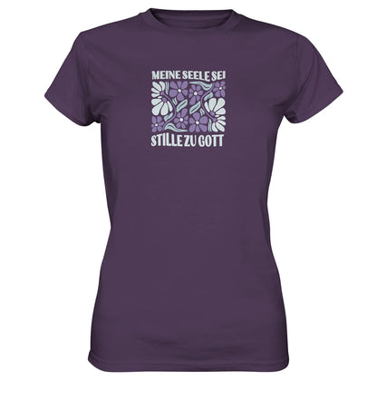 Ps 62,2 - Retro Flowers - Brustprint - Ladies Premium Shirt