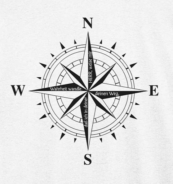 Ps 86,11 - Kompassrose - V2 - BP - Organic Shirt