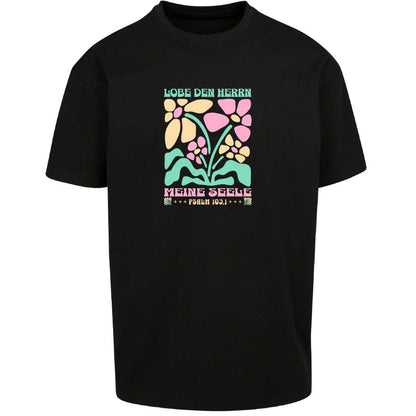 Ps 103,1 - Version 1 - Oversize-Shirt - Retro Flowers - Frontprint