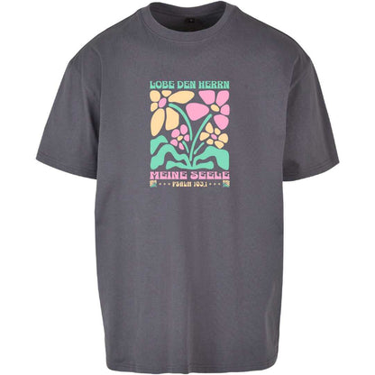 Ps 103,1 - Version 1 - Oversize-Shirt - Retro Flowers - Frontprint