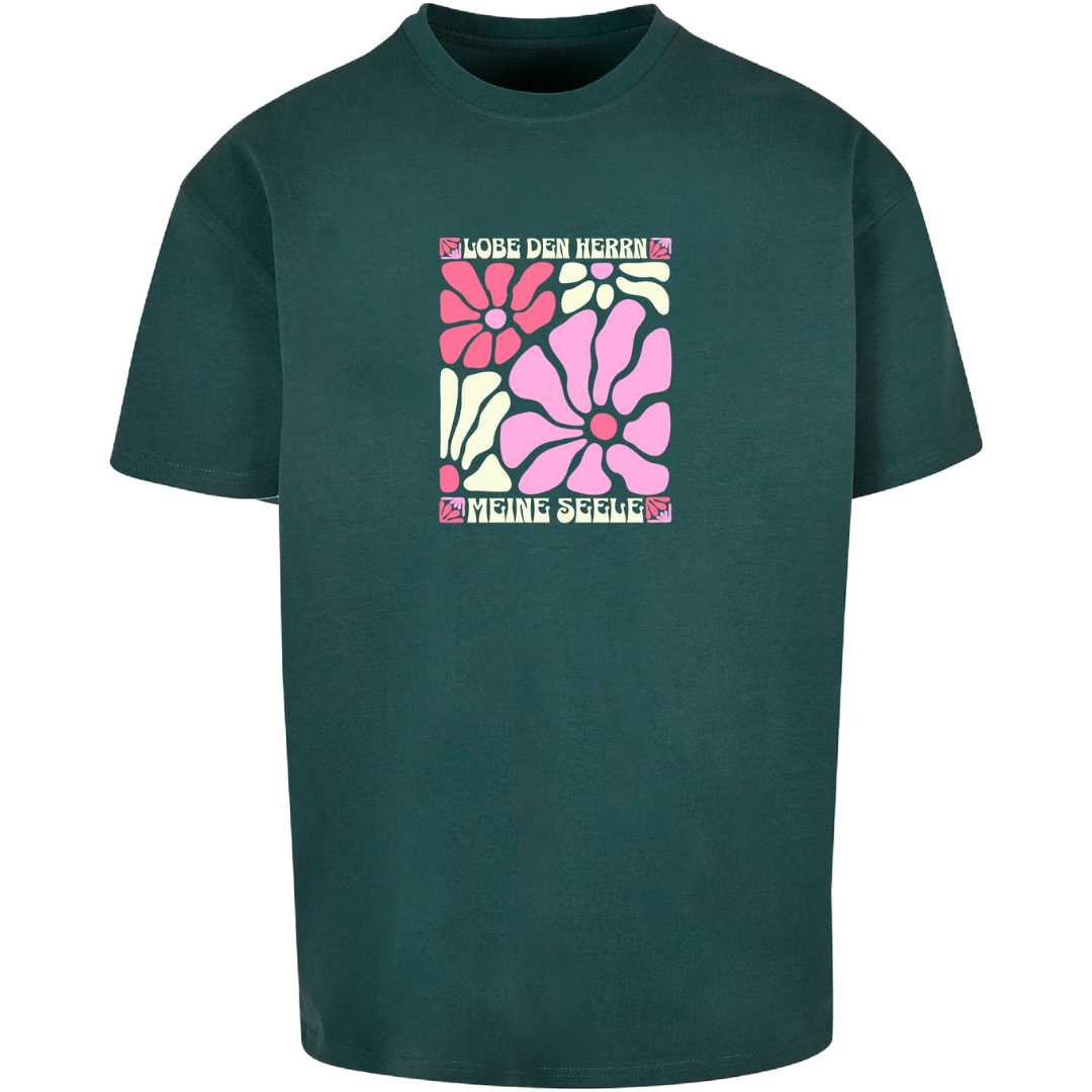 Ps 103,1 - Version 2 - Oversize-Shirt - Retro Flowers - Frontprint