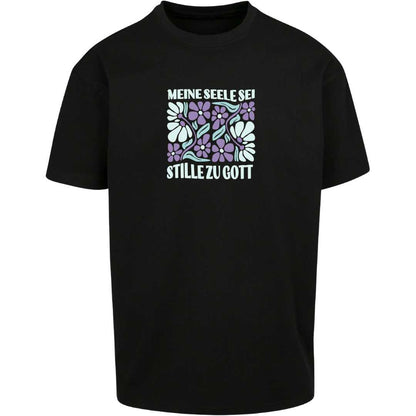 Ps 62,2 - Oversize-Shirt - Retro Flowers - Frontprint