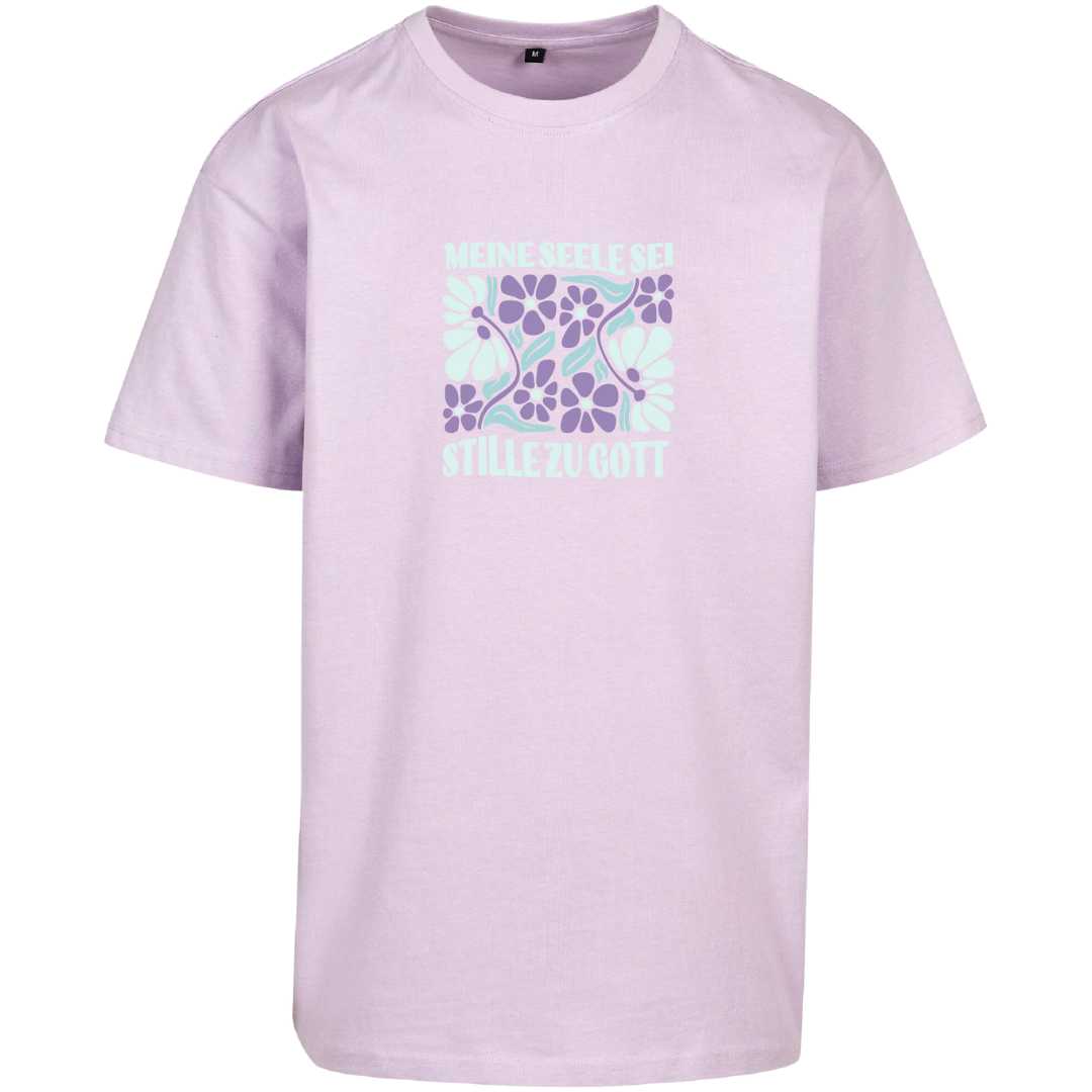 Ps 62,2 - Oversize-Shirt - Retro Flowers - Frontprint