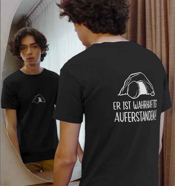 Lk 24,34 - Er ist wahrhaftig auferstanden! - Doppelseitig - Organic Shirt