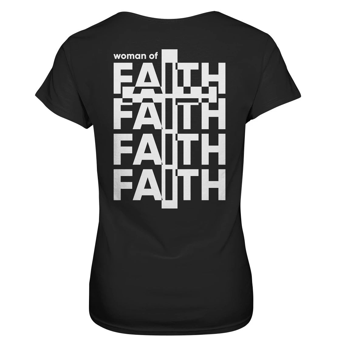 Woman of Faith - Rückenprint - Ladies Premium Shirt