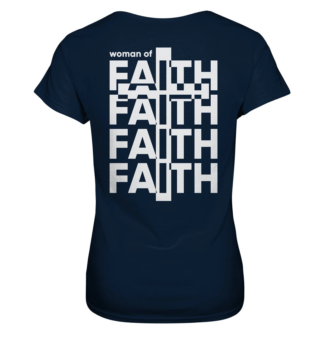 Woman of Faith - Rückenprint - Ladies Premium Shirt