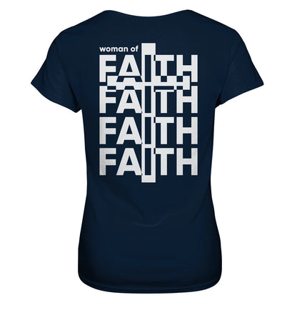 Woman of Faith - Rückenprint - Ladies Premium Shirt