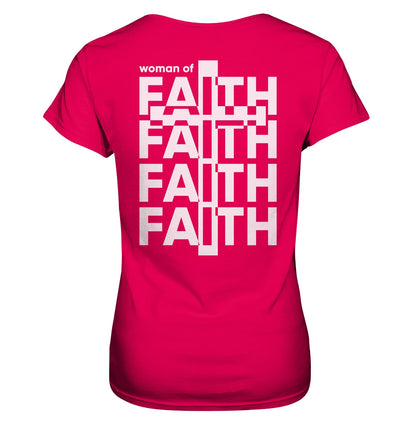 Woman of Faith - Rückenprint - Ladies Premium Shirt