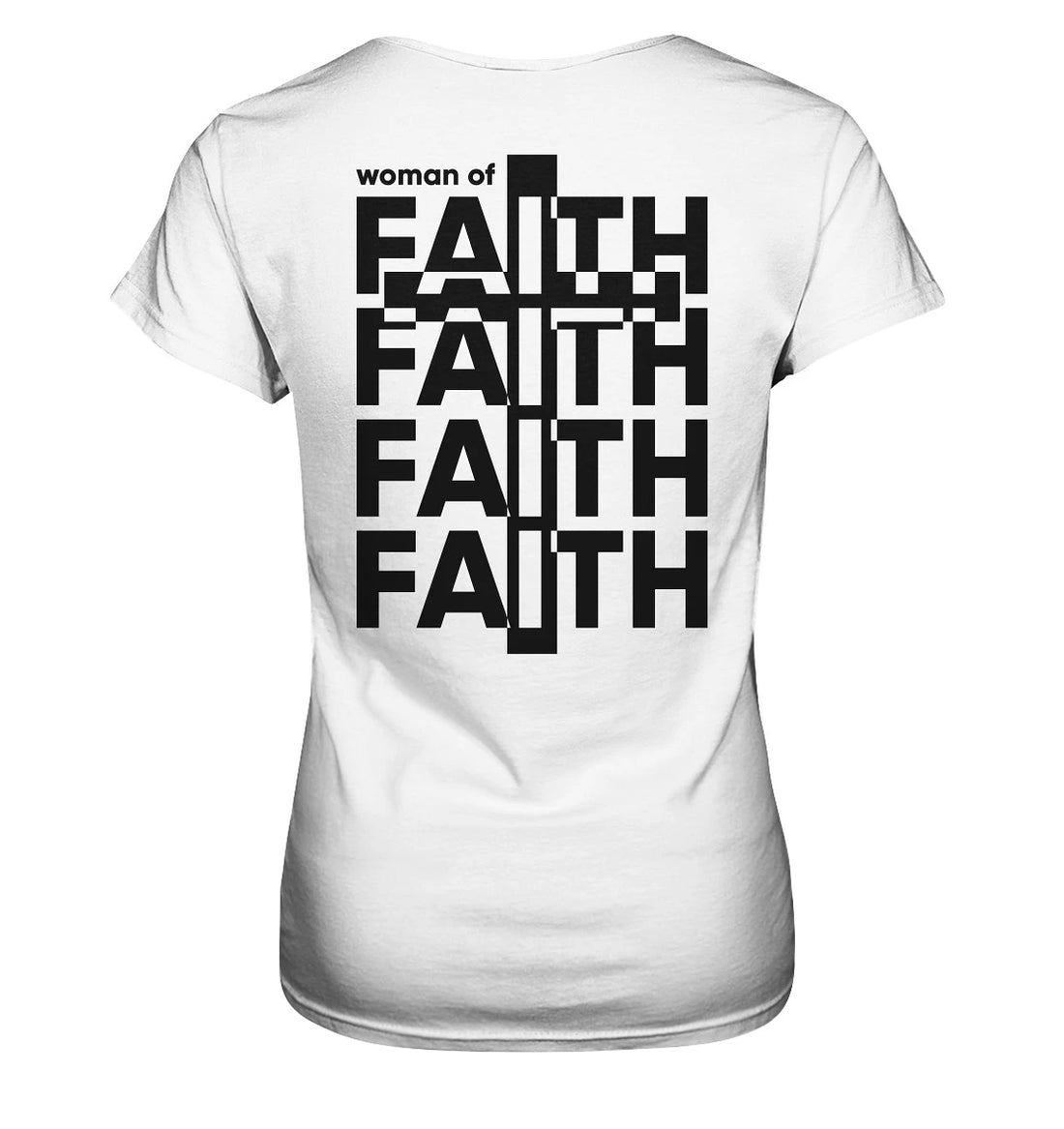 Woman of Faith - Rückenprint - Ladies Premium Shirt