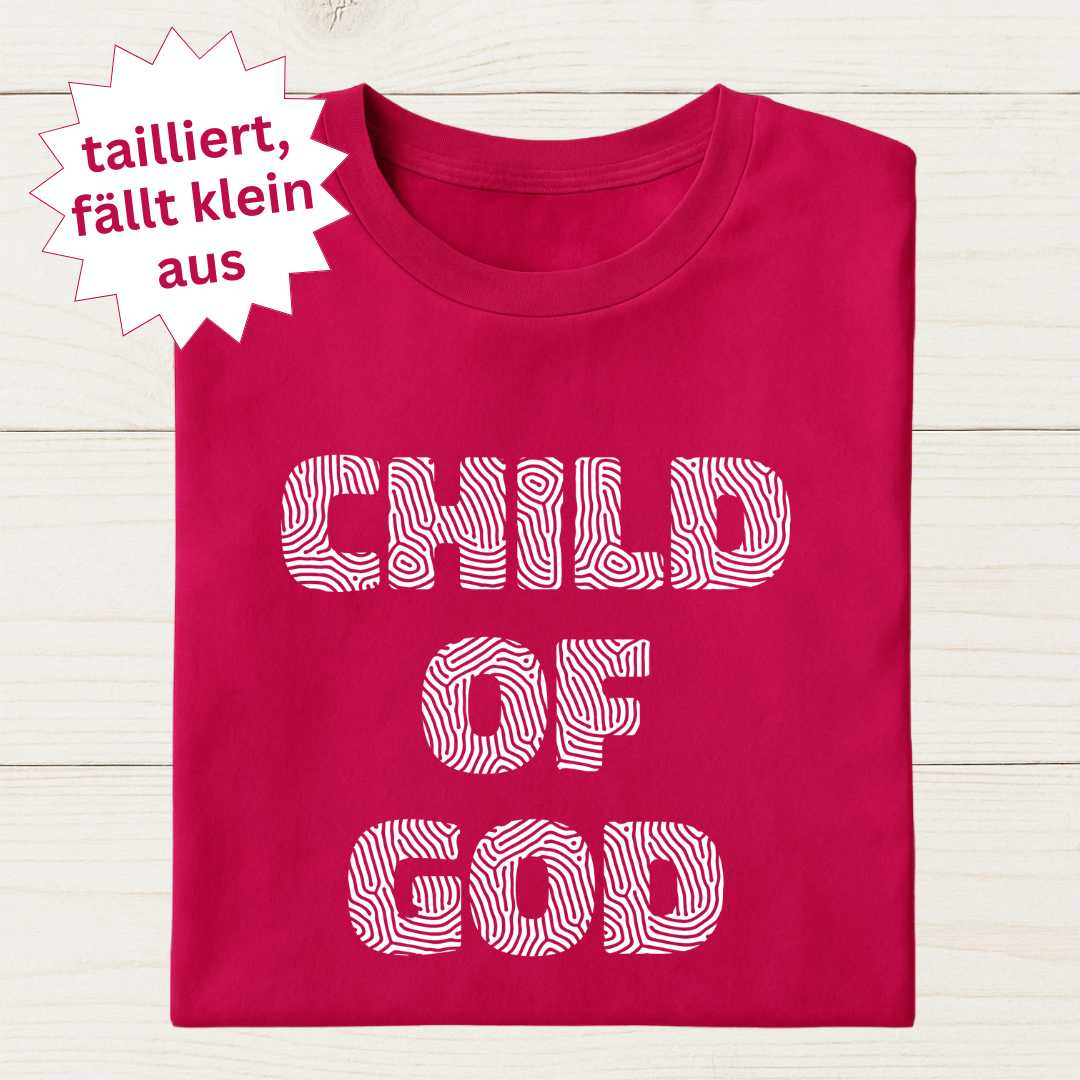 Joh 1,12 / Gal 3,26 - Child of God - Fingerprint Weiß - Ladies Premium Shirt