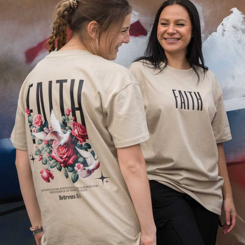 Hebr 11,1 - FAITH - Oversize-Shirt - doppelseitiger Druck