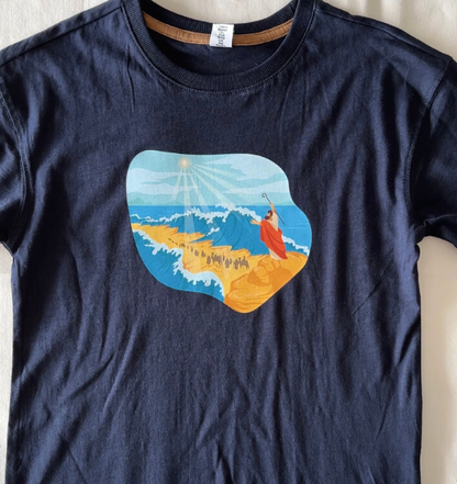 2.Mo 14 - Mose teilt das Meer - Bügelbild