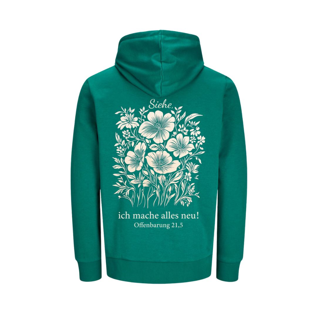 Offb 21,5 - Alles neu - floral - BP - Bio-Superflausch-Hoodie