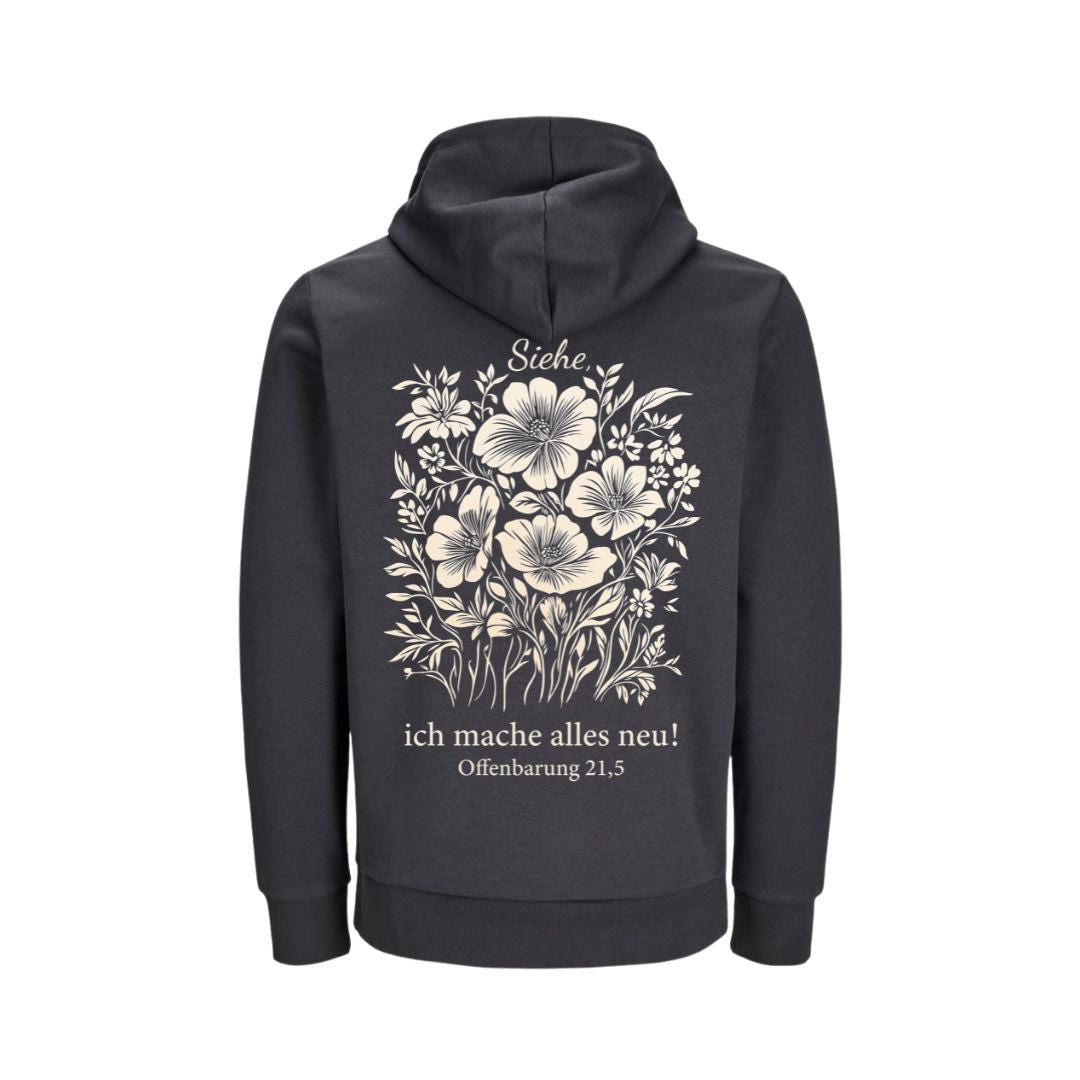 Offb 21,5 - Alles neu - floral - BP - Bio-Superflausch-Hoodie