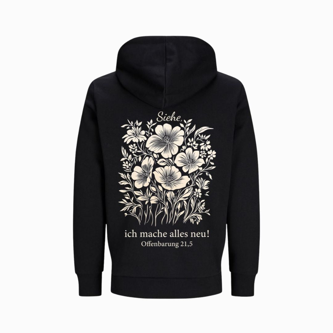 Offb 21,5 - Alles neu - floral - BP - Bio-Superflausch-Hoodie
