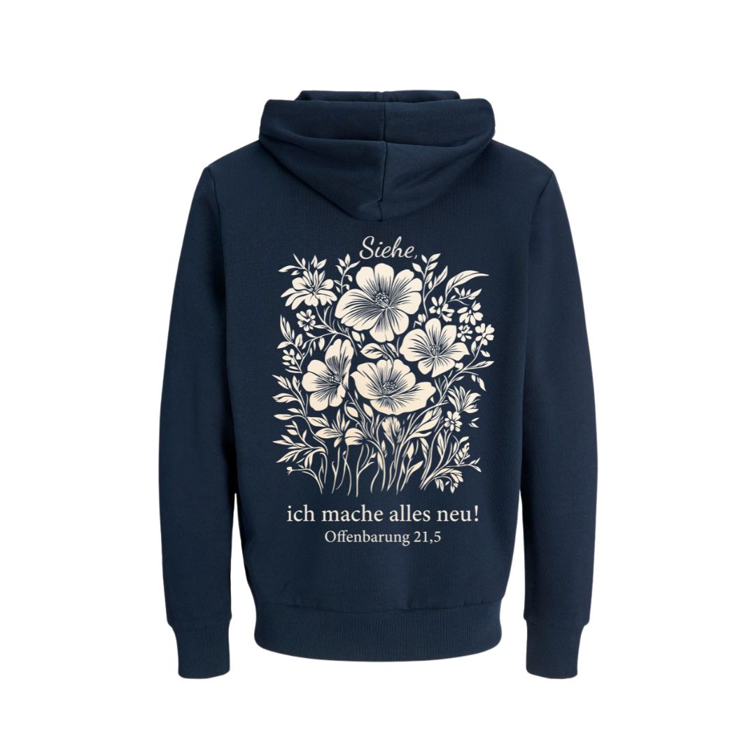 Offb 21,5 - Alles neu - floral - BP - Bio-Superflausch-Hoodie