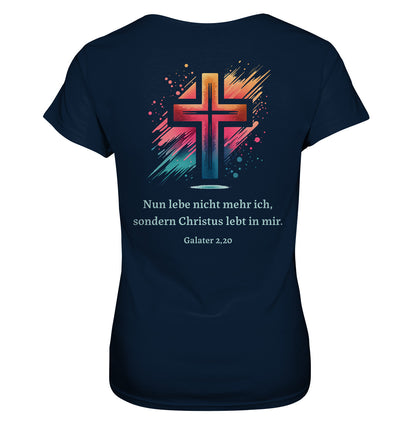 Gal 2,20 - Christus in mir - Rückenprint - Ladies Premium Shirt