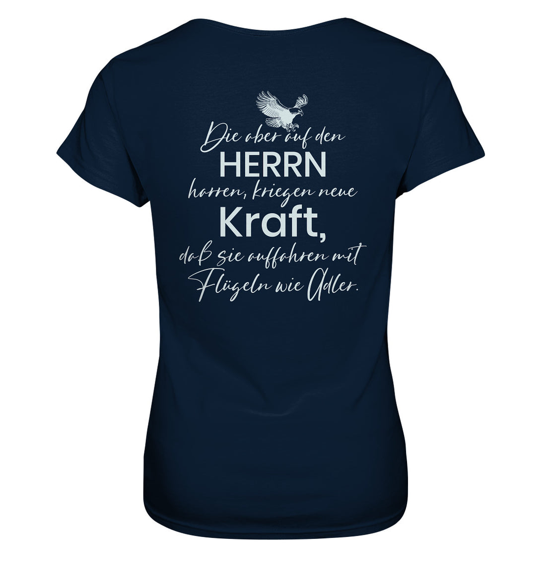 Jes 40,31 - Auffahren mit Flügeln wie Adler - Rückenprint - Ladies Premium Shirt