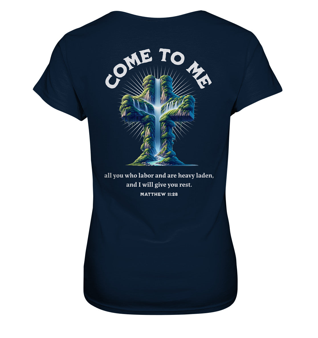 Mt 11,28 - Come to me - Rückenprint - Ladies Premium Shirt