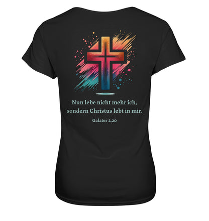 Gal 2,20 - Christus in mir - Rückenprint - Ladies Premium Shirt