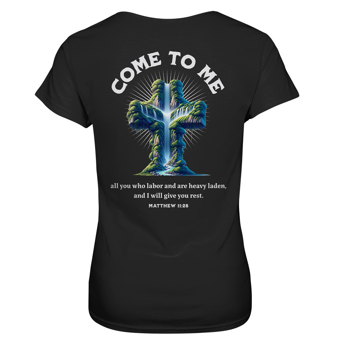 Mt 11,28 - Come to me - Rückenprint - Ladies Premium Shirt