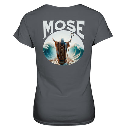 2.Mo 14,21-22 - Mose teilt das Meer - Rückenprint - Ladies Premium Shirt
