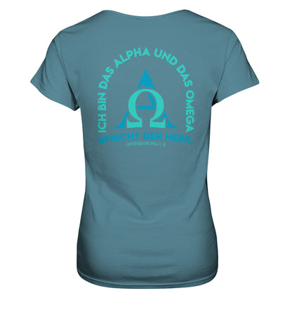 Offb 1,8 - Alpha &amp; Omega Design 2 Rücken - Ladies Premium Shirt
