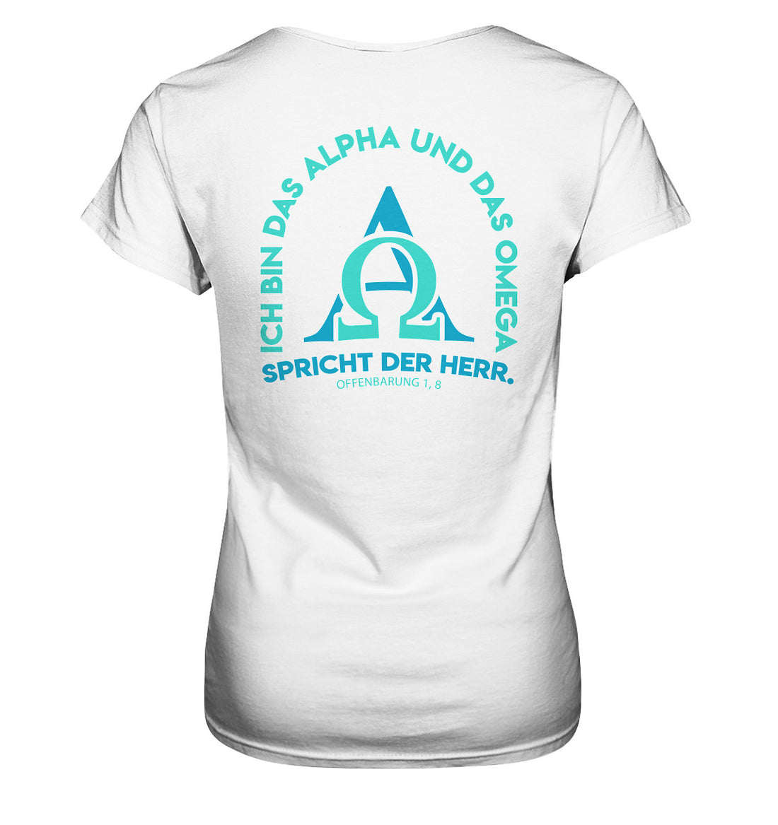Offb 1,8 - Alpha &amp; Omega Design 2 Rücken - Ladies Premium Shirt